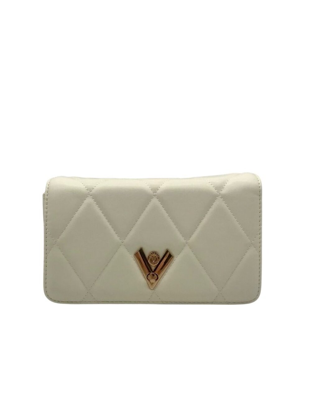 Valentino Orlandi White Quilted Vegan Leather Crossbody